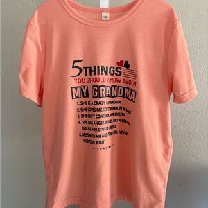 Grandma Graphic Kids T-Shirt - Peach Size 6/7